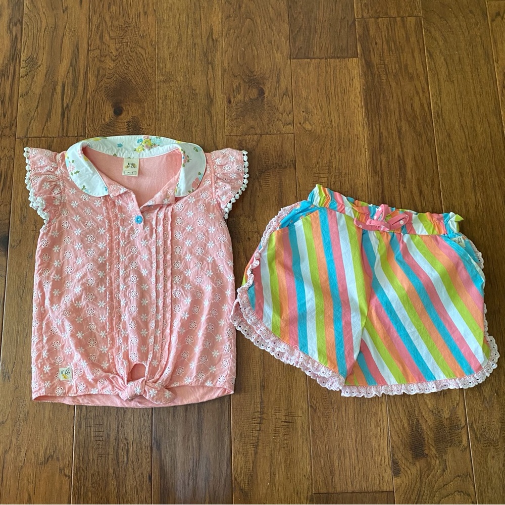 Wildflowers Girls Shorts Top Set Size 8